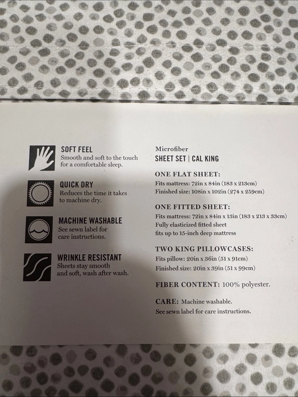 Martha Stewart Cal King Lightweight microfiber soft sheet set- NWT